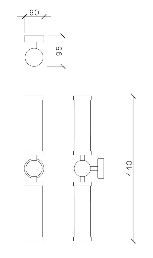 Modular Wall Light — technical drawing