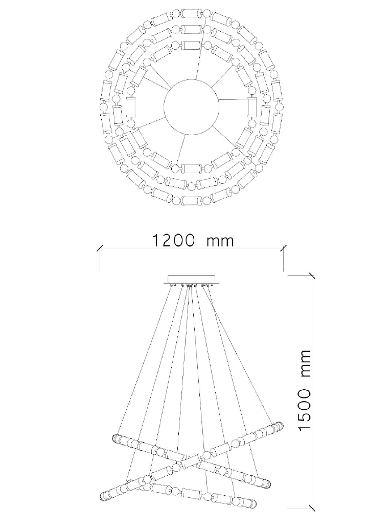 Modular Orbit — teknik çizim