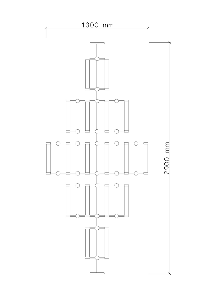 Modular Wall of Light — technical drawing