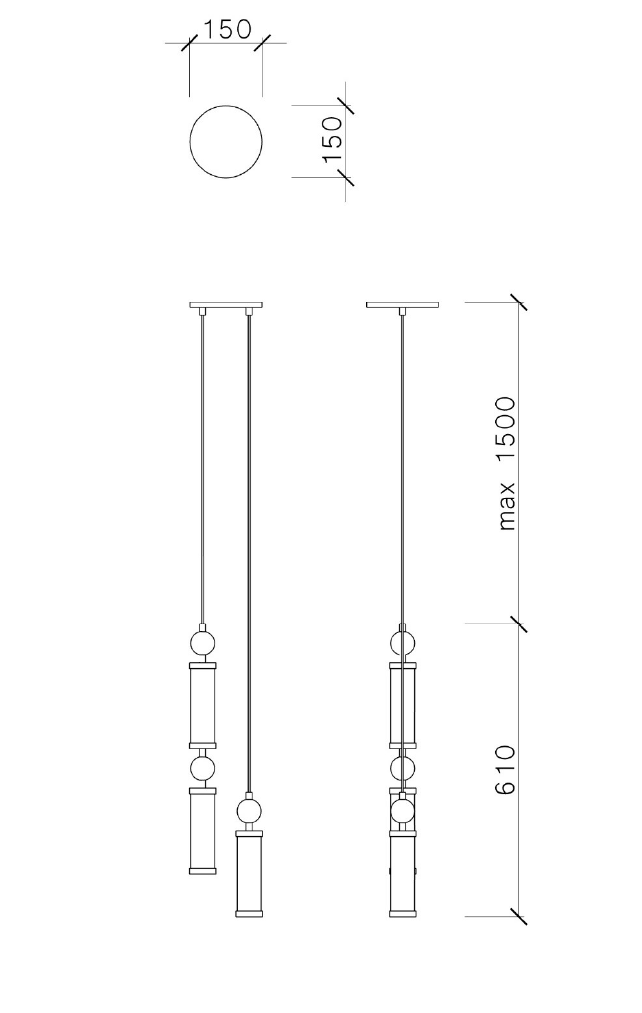 Modular Pendant — technical drawing