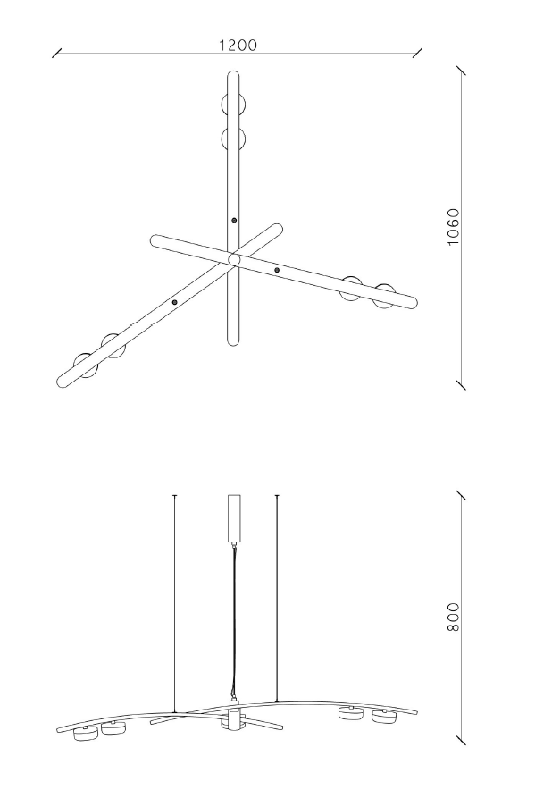 Arch Chandelier 02 — technical drawing