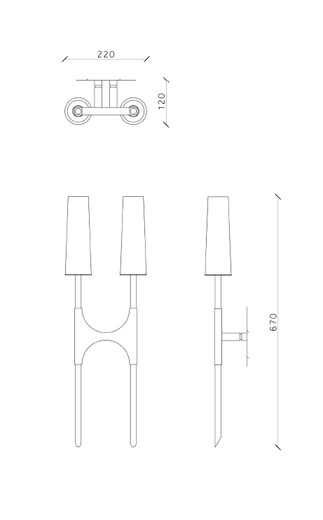 Torch Wall Lamp — technical drawing