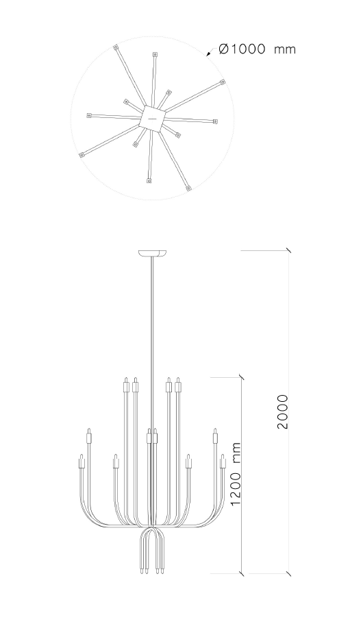 Candle Chandelier 1 — technical drawing