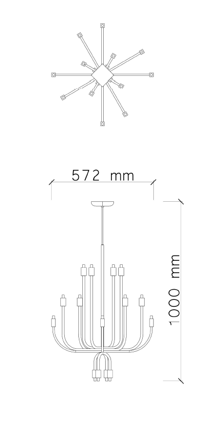 Candle Avize 2 — teknik çizim