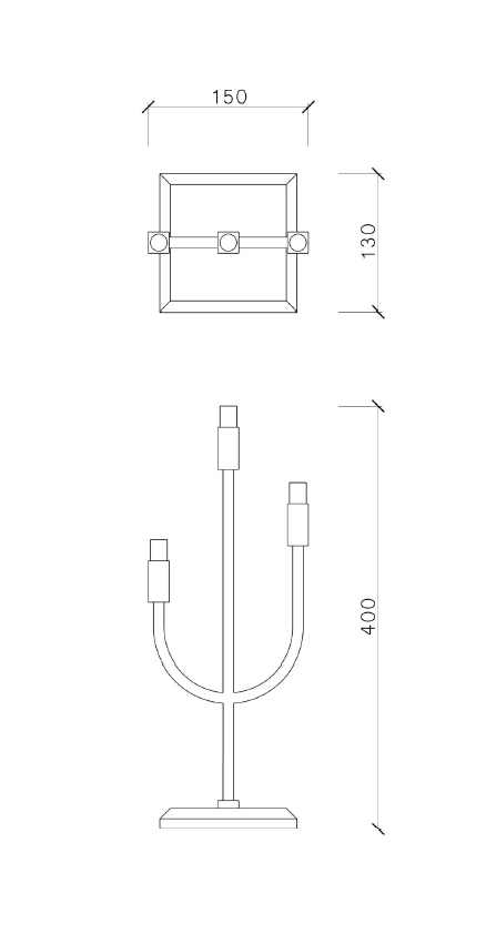 Candle Table Lamp — technical drawing