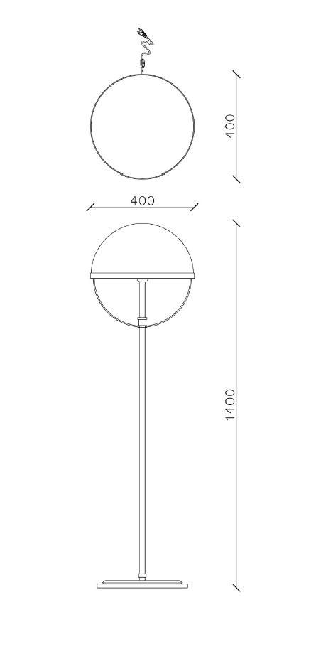 Metropolis Floor Lamp — technical drawing